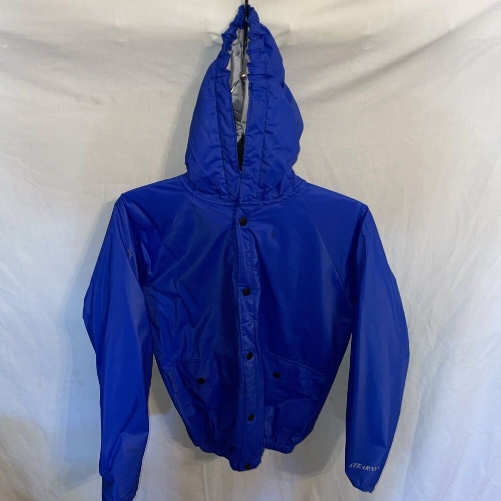 Stearns Women’s Rain Hoodie Size Medium Blue Waterproof Outdoors Weather Comfort
